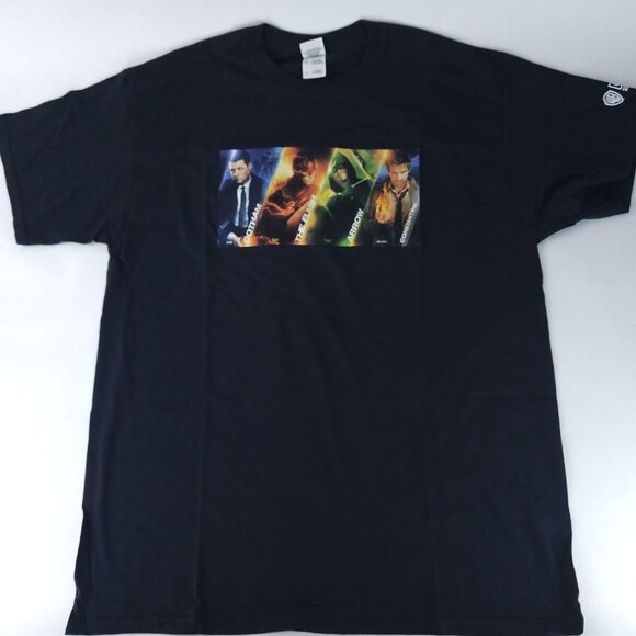 Warner Bros DC Shirt Mens Extra Large Black Gotham Flash Arrow Constantine TV - Picture 1 of 8